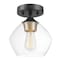 Globe Electric Globe Electric Harrow 9.1 in. H X 8 in. W X 8 in. L Matte Black Ceiling Light 60333 - alternate 1